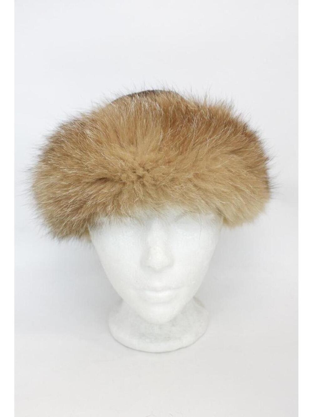 Excellent Crystal Fox Fur Hat W/ Suede Leather Top Women Woman Size All